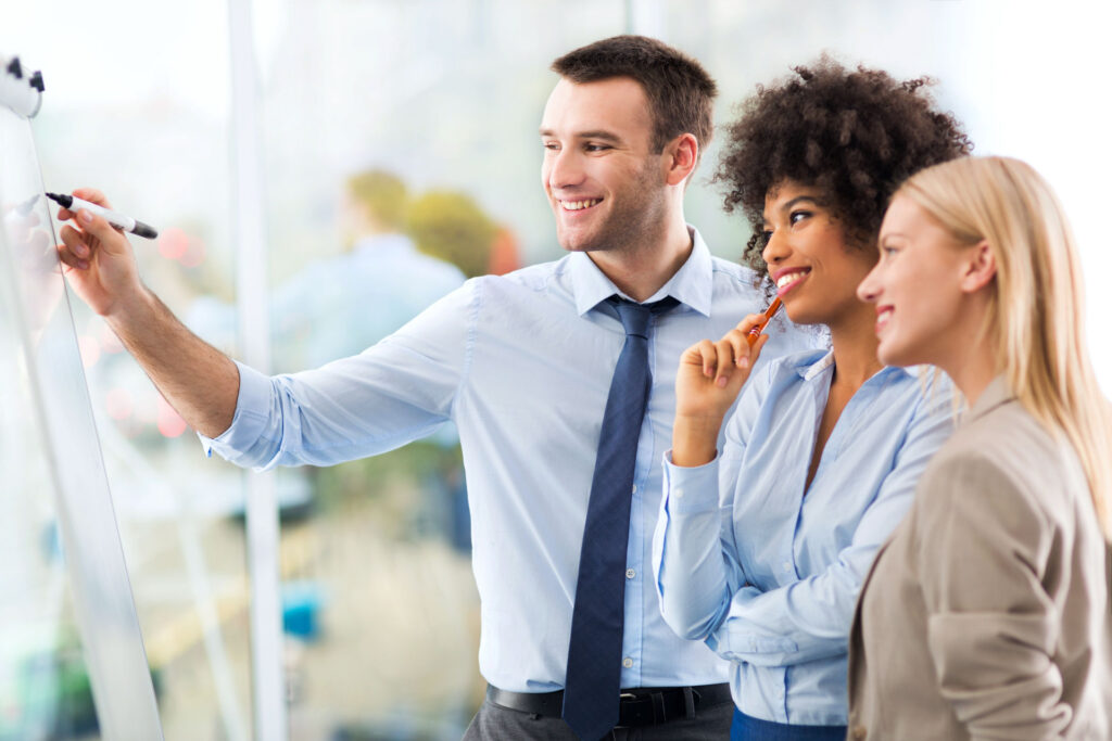 Mitarbeiter bei einem Meeting